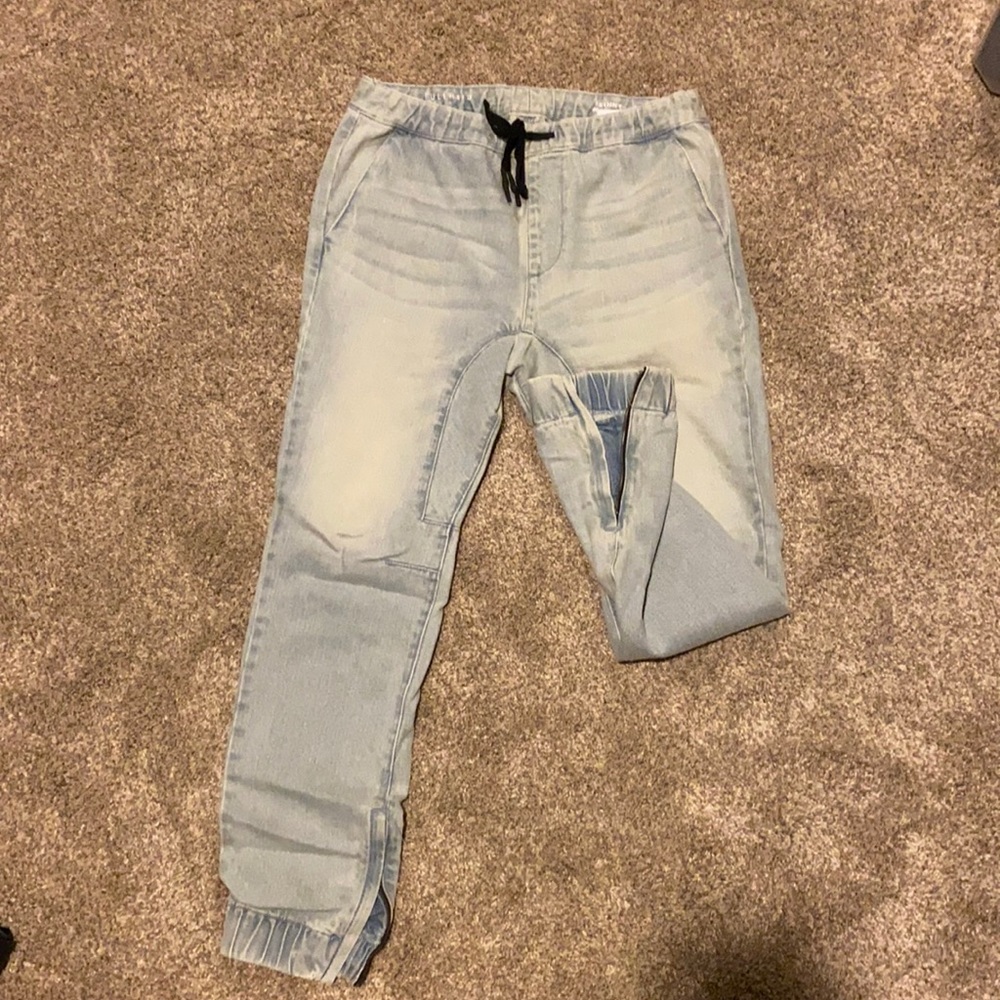Light denim joggers